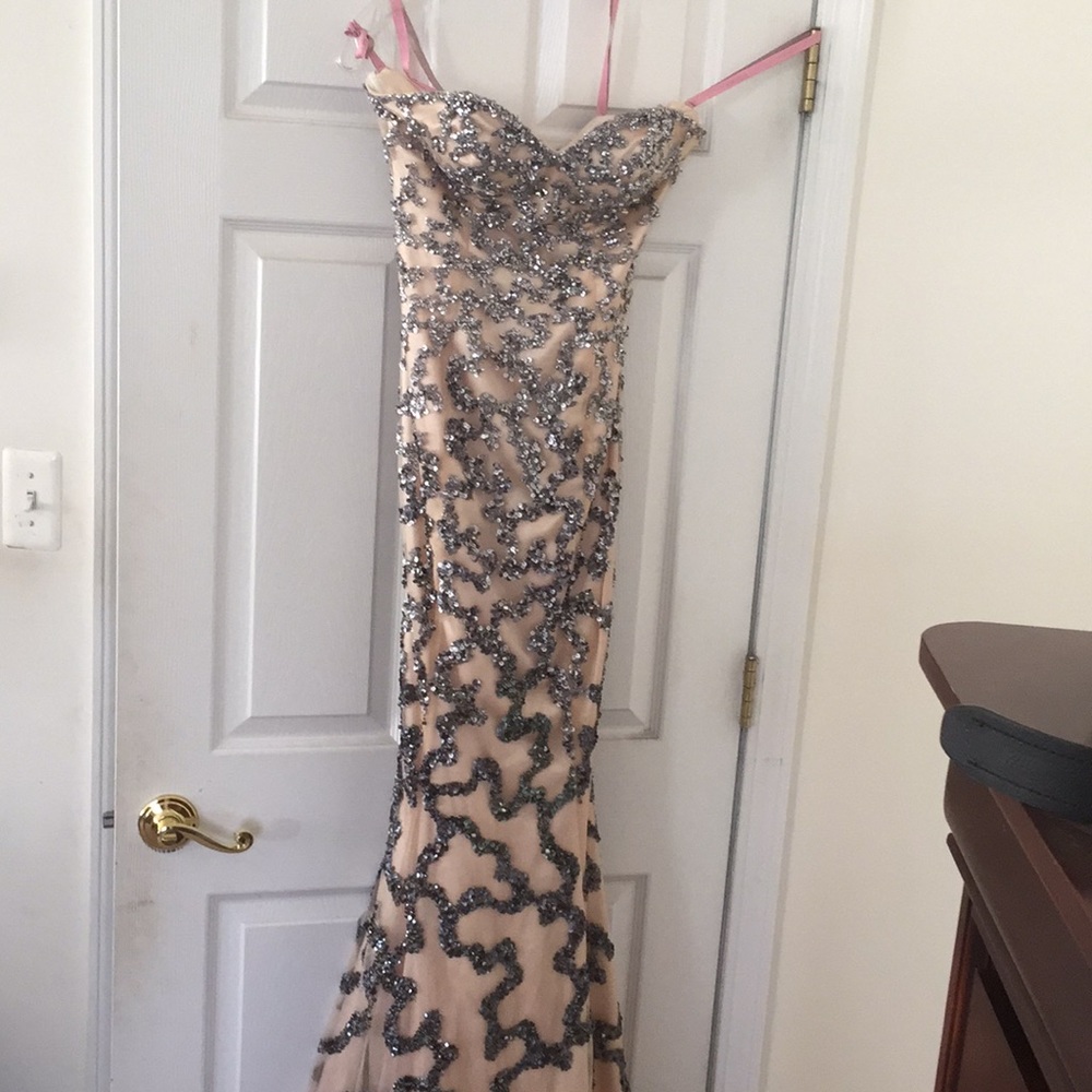 Gorgeous beige beaded gown